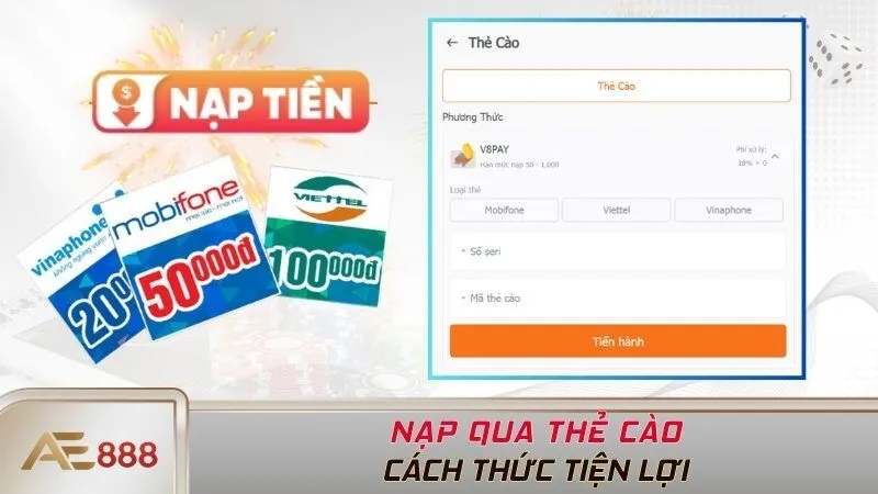 Nạp qua thẻ cào - cách thức tiện lợi
